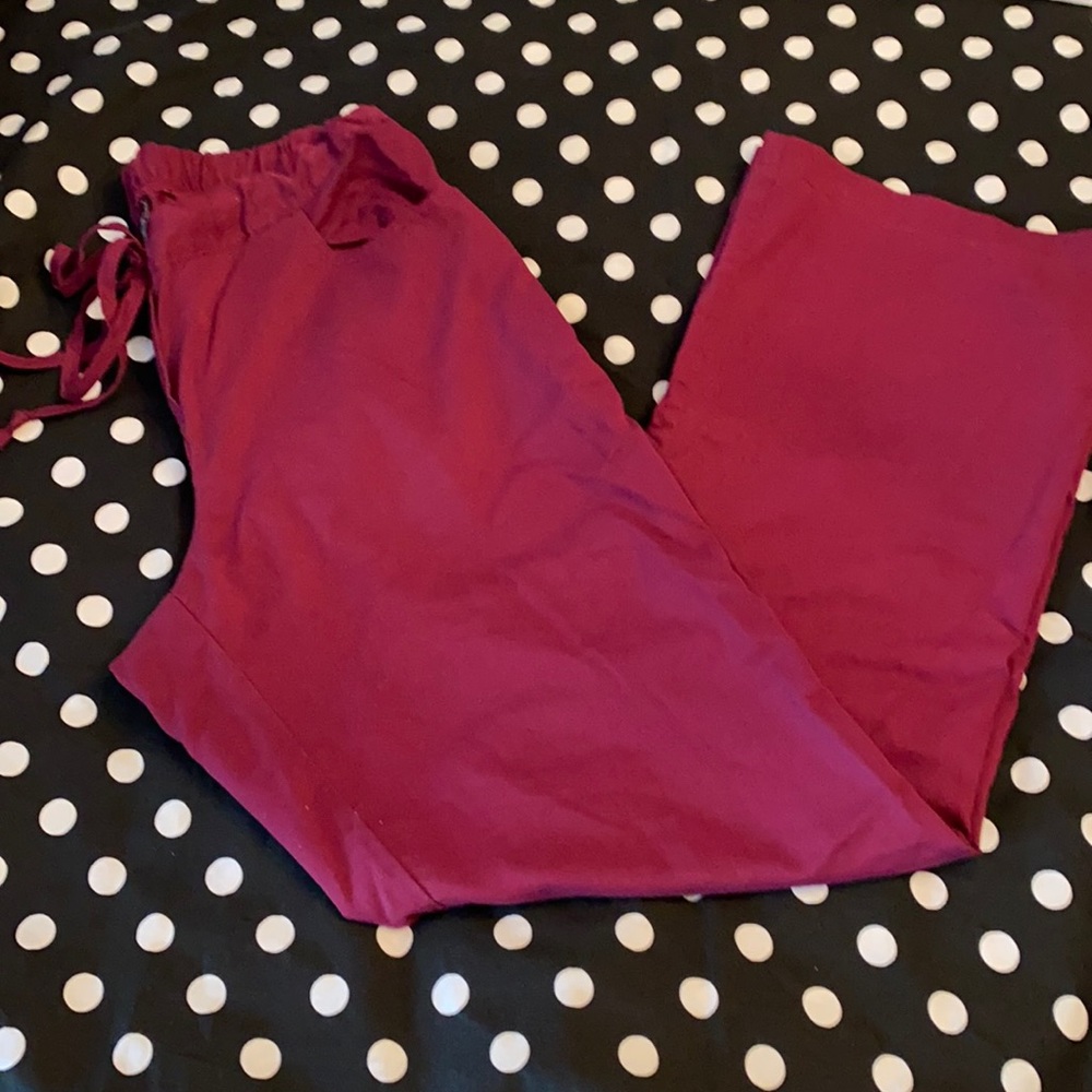 Greys Anatomy Burgandy scrub pants